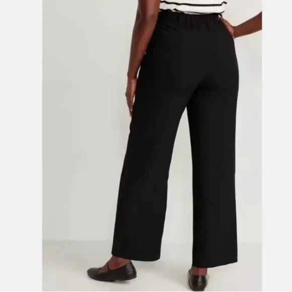 Old Navy Extra High Waisted Taylor Wide Leg Trouser Pants Black sz Large NWT $50 - Picture 2 of 6